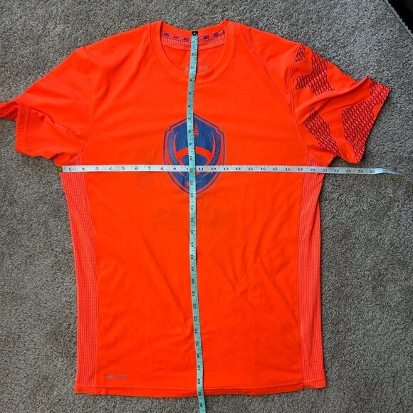 Nike Football Orange Blue Dri Fit Electric Center Tee Size Medium - Picture 8 of 9
